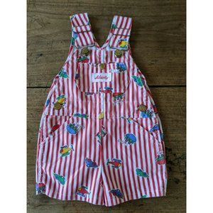 Vtg. Liberty Kids Overalls 18 mos Striped Cars